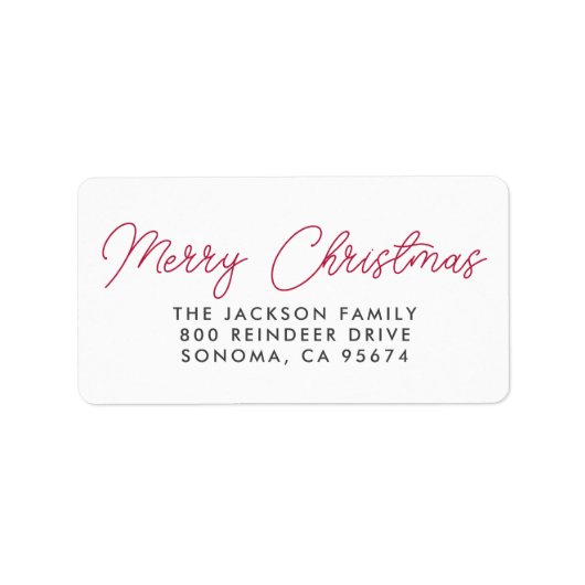 モダンなクリスマスの手書き文字 ラベル (正面)