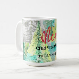 モダンなクリスマスの抽象的な冬の水彩画 コーヒーマグカップ