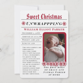 モダンなクリスマスの新聞風カード 案内状