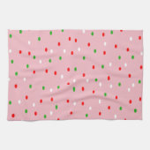 モダンなクリスマスの水玉模様 キッチンタオル (横)