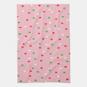モダンなクリスマスの水玉模様 キッチンタオル (縦)