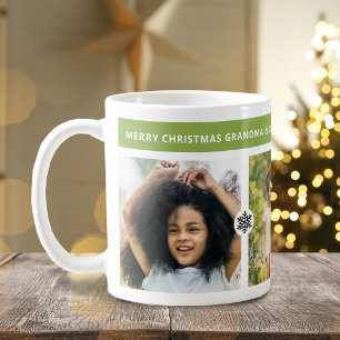 モダンなクリスマスの祖父母 3 枚の写真 コーヒーマグカップ