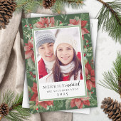 モダンなクリスマスの花束 陽気に結婚した 新婚夫婦 シーズンカード