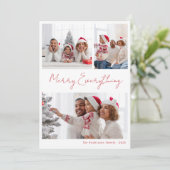 モダンなクリスマスの赤い写真 シーズンカード (スタンド正面)