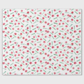 モダンなクリスマスの赤と緑のボヘミアンチック ラッピングペーパー (フラット)