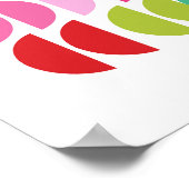 モダンなクリスマスの赤緑ピンクの幾何学的な壁アート ポスター (角)