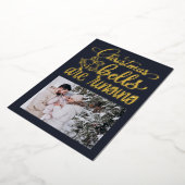 モダンなクリスマスの鐘が鳴る フォイル写真 箔シーズンカード (回転した状態)