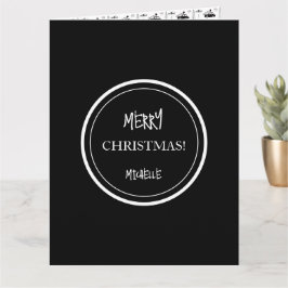 モダンなクリスマスの黒と白のオーダーメイド カード