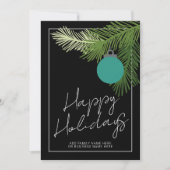 モダンなクリスマスオーナメント - ブラックアクア　非写真 シーズンカード (正面)