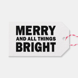 モダンなクリスマスギフトタグ | Merry & All Things Bright ギフトタグ