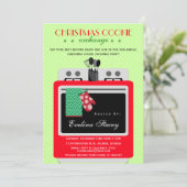 モダンなクリスマスクッキー交換 招待状 (スタンド正面)