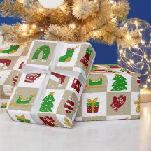 モダンなクリスマスグリッド柄 
