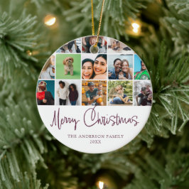モダンなクリスマスコラージュ写真 セラミックオーナメント
