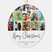 モダンなクリスマスコラージュ写真 セラミックオーナメント (左)