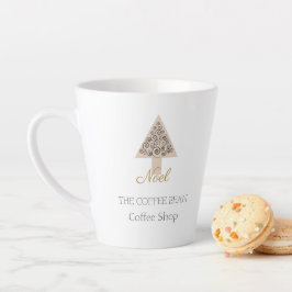 モダンなクリスマスコーヒーショップのブランディング カフェラテマグ