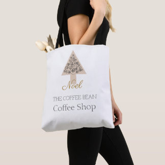 モダンなクリスマスコーヒーショップのブランディング トートバッグ