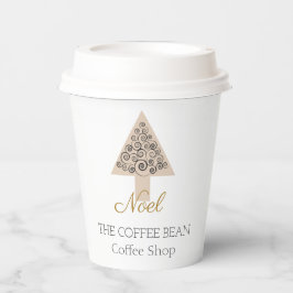 モダンなクリスマスコーヒーショップのブランディング 紙コップ