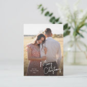 モダンなクリスマススクリプトシンプルフォト シーズンポストカード (スタンド正面)