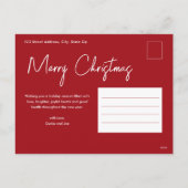 モダンなクリスマススクリプトシンプルフォト シーズンポストカード (裏面)