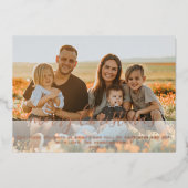 モダンなクリスマススクリプトファミリーフルフォト 箔シーズンカード (正面)