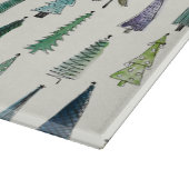 モダンなクリスマスツリーのイラストパターン カッティングボード (角)