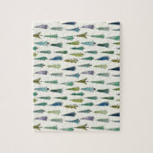 モダンなクリスマスツリーのイラストパターン ジグソーパズル (縦)