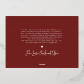 モダンなクリスマスツリーのスクリプトタイポグラフィ1写真 箔シーズンカード (裏面)