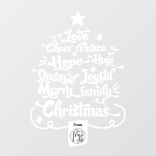 モダンなクリスマスツリーのフレーズ タイポグラフィロゴ ウィンドウサイン (シート)