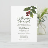 モダンなクリスマスツリーのブライダルシャワー招待状 | クリスマスのホーリー 招待状 (スタンド正面)