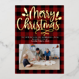 モダンなクリスマスツリーのプレート箔のホリデーカード 箔シーズンカード