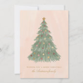 モダンなクリスマスツリーのホリデーカード シーズンカード (正面)
