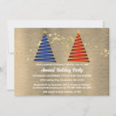 モダンなクリスマスツリーのホリデーパーティー招待状 招待状 (正面)