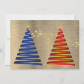 モダンなクリスマスツリーのホリデーパーティー招待状 招待状 (裏面)