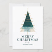 モダンなクリスマスツリーの写真をカスタマイズ シーズンカード (正面)