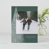 モダンなクリスマスツリーの写真1枚 グリーン シーズンカード (スタンド正面)