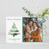 モダンなクリスマスツリーの写真 シーズンカード (スタンド正面)