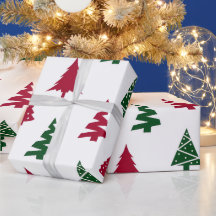 モダンなクリスマスツリーの包装紙