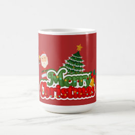 モダンなクリスマスツリーの絵画 カラフル コーヒーマグカップ