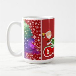 モダンなクリスマスツリーの絵画 カラフル コーヒーマグカップ