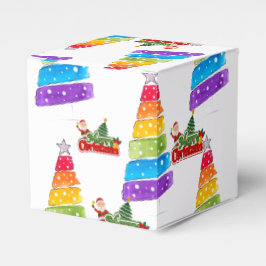 モダンなクリスマスツリーの絵画 カラフル フェイバーボックス