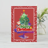 モダンなクリスマスツリーの絵 カラフル シーズンカード (スタンド正面)