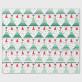 モダンなクリスマスツリーパターン ラッピングペーパー (フラット)