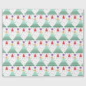 モダンなクリスマスツリーパターン ラッピングペーパー (フラット)