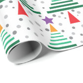 モダンなクリスマスツリーパターン ラッピングペーパー (ロールコーナー)