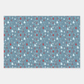 モダンなクリスマスツリー柄のラッピングペーパーセット ラッピングペーパーシート (正面)