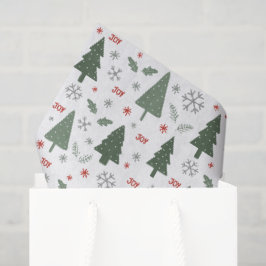 モダンなクリスマスツリー柄 ホリデー 薄葉紙