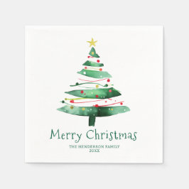 モダンなクリスマスツリー スタンダードカクテルナプキン