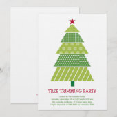 モダンなクリスマスツリー ホリデーパーティーの招待状 招待状 (正面/裏面)