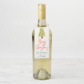 モダンなクリスマスツリー ボトルネックタグ (ボトル)