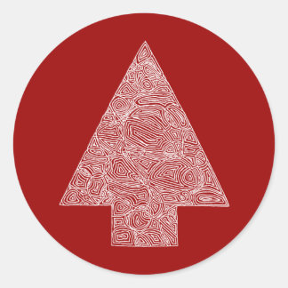 モダンなクリスマスツリー ラウンドシール